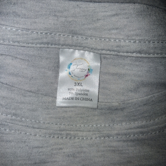 Gildan Cream 'Nana' Leopard Circle Short Sleeve Tee with Blue & Pink Accents - Picture 5 of 5